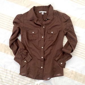 Old Navy NWOT🦒Safari Blouse Lightweight Brown SZ M